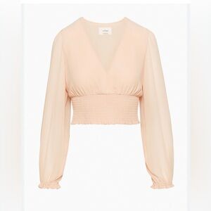 Elegant Peach V-Neck Blouse